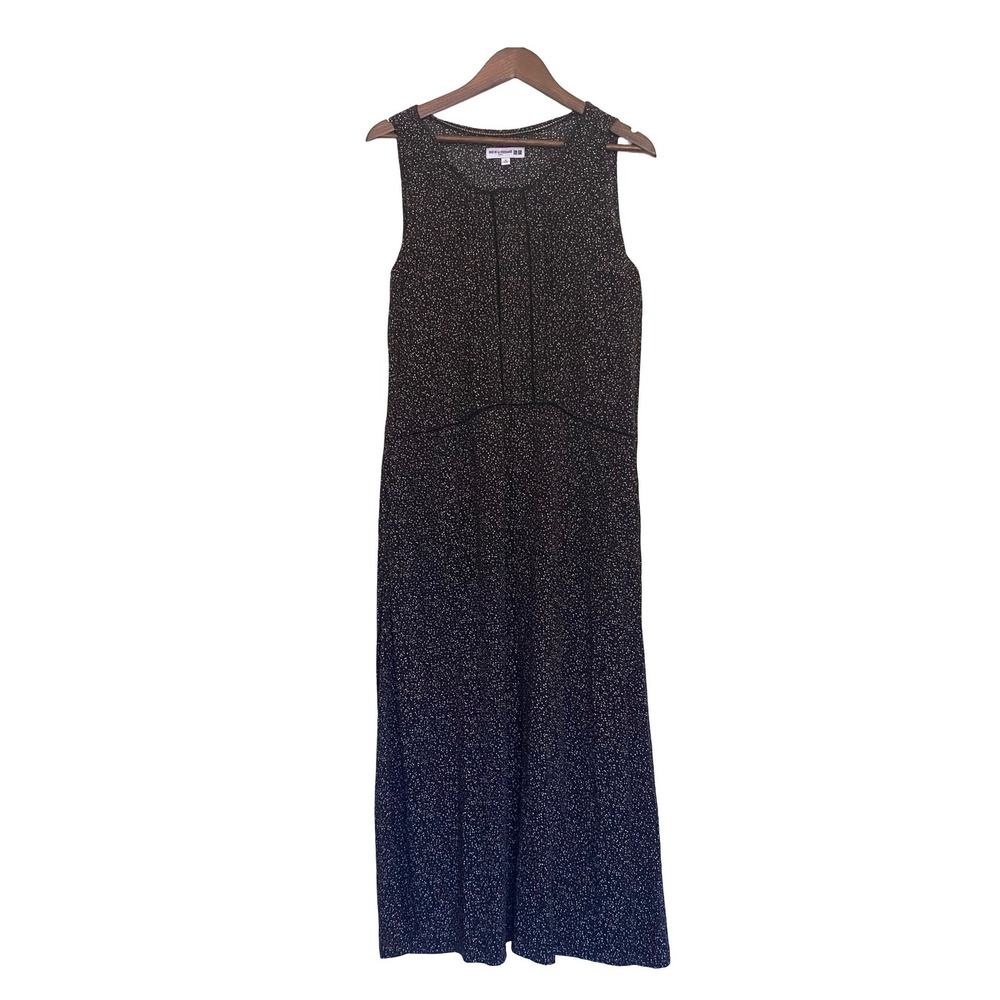 Uniqlo Ines de la Fressange Women Maxi Dress M Black Colorful Polka Dot Pockets